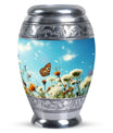 Elegant Butterflies Morning Cremation Urn, versatile decoration, perfect for preserving adult human ashes memorial.