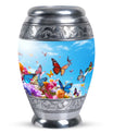 Colorful Monar_Urn, an aluminum large urn for ashes, with the capacity of 200 cubic inches and option for name engraving.