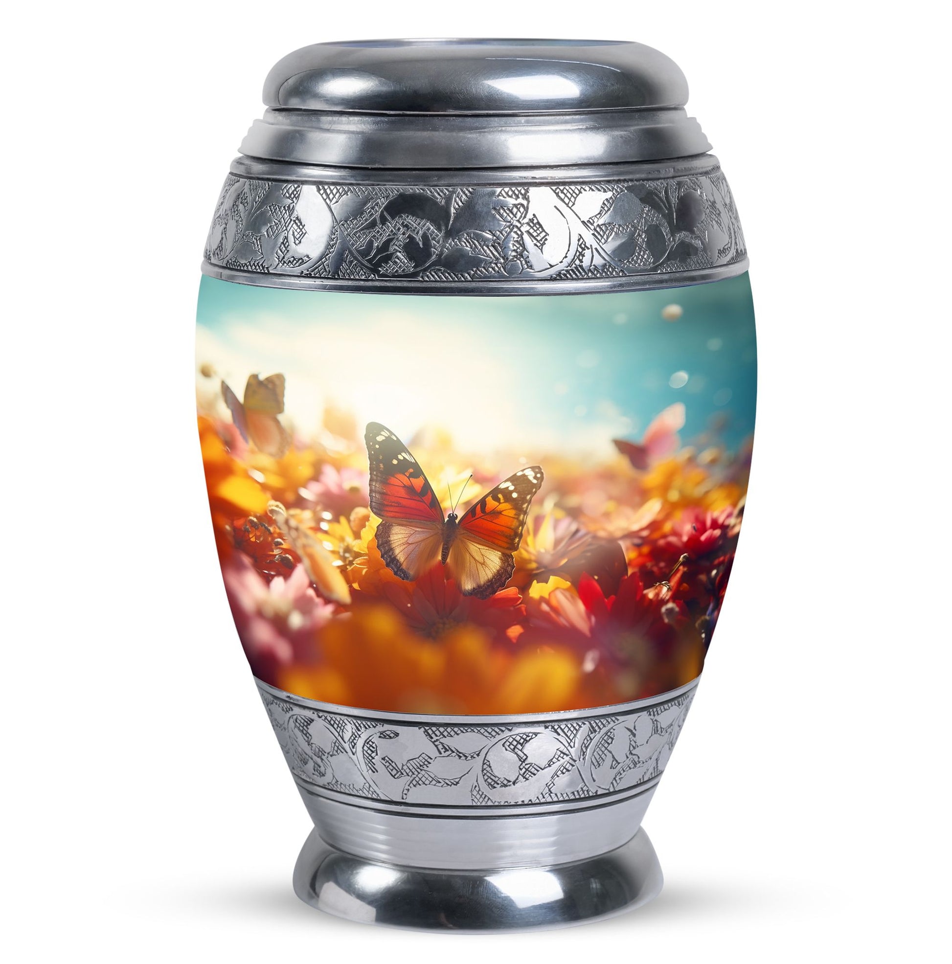 Butterflies Urn for storing adult ashes, affordable, perfect for memorial, funeral urn ashes.