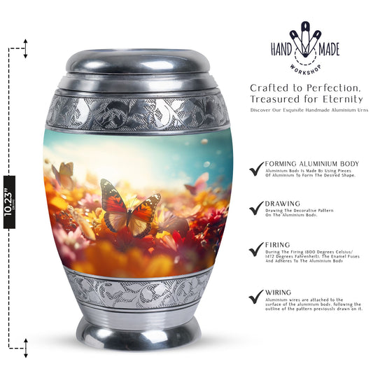 Butterflies Urn for storing adult ashes, affordable, perfect for memorial, funeral urn ashes.