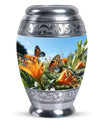 Elegantly crafted Butterfly urn for adult female human ashes, ideal for burial or home urn sets