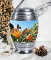 Elegantly crafted Butterfly urn for adult female human ashes, ideal for burial or home urn sets