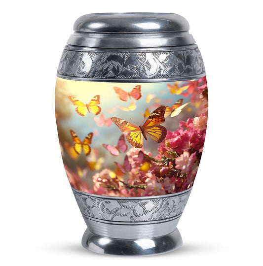 3-inch Butterflies Memorial Urn, a classic large urn.