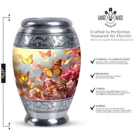 3-inch Butterflies Memorial Urn, a classic large urn.