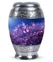 Classic 3-inch Butterflies fly Sunset Meadow Cremation Urn.