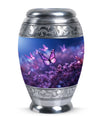 Classic 3-inch Butterflies fly Sunset Meadow Cremation Urn.