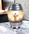 Classic Jesus Christ with Holy Cross memorial urn.