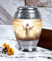 Classic Jesus Christ with Holy Cross memorial urn.