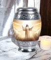 Classic Jesus Christ with Holy Cross memorial urn.