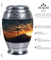 Classic Christ Cross Cremation Urn, suitable for burial