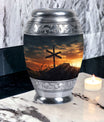 Classic Christ Cross Cremation Urn, suitable for burial