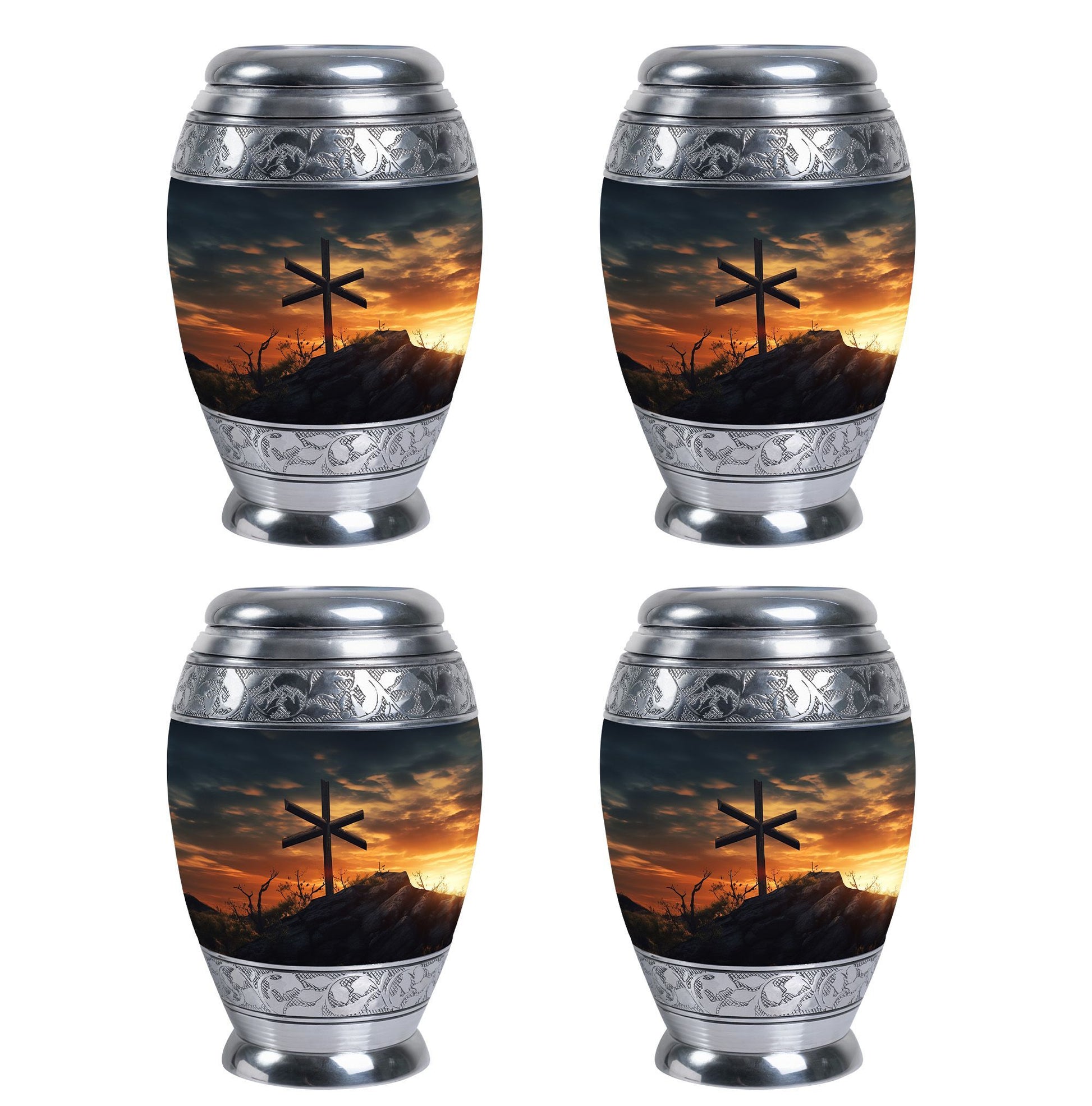 Classic Christ Cross Cremation Urn, suitable for burial