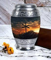 Classic Christ Cross Cremation Urn, suitable for burial