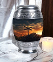 Classic Christ Cross Cremation Urn, suitable for burial