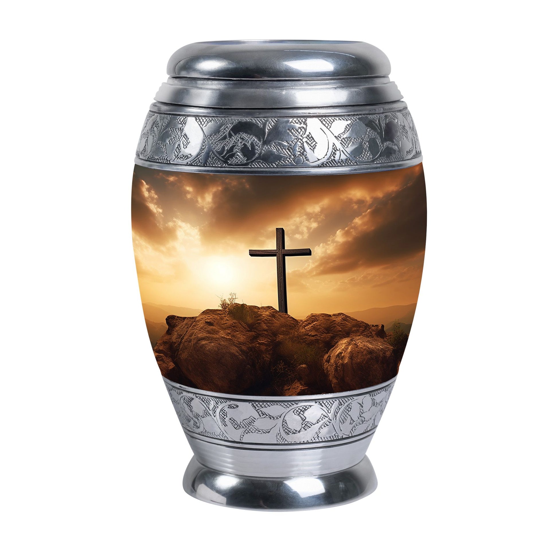 Jesus Christ Cross Urn, classic urn for cremation ashes