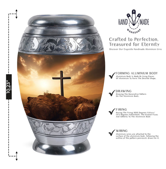 Jesus Christ Cross Urn, classic urn for cremation ashes