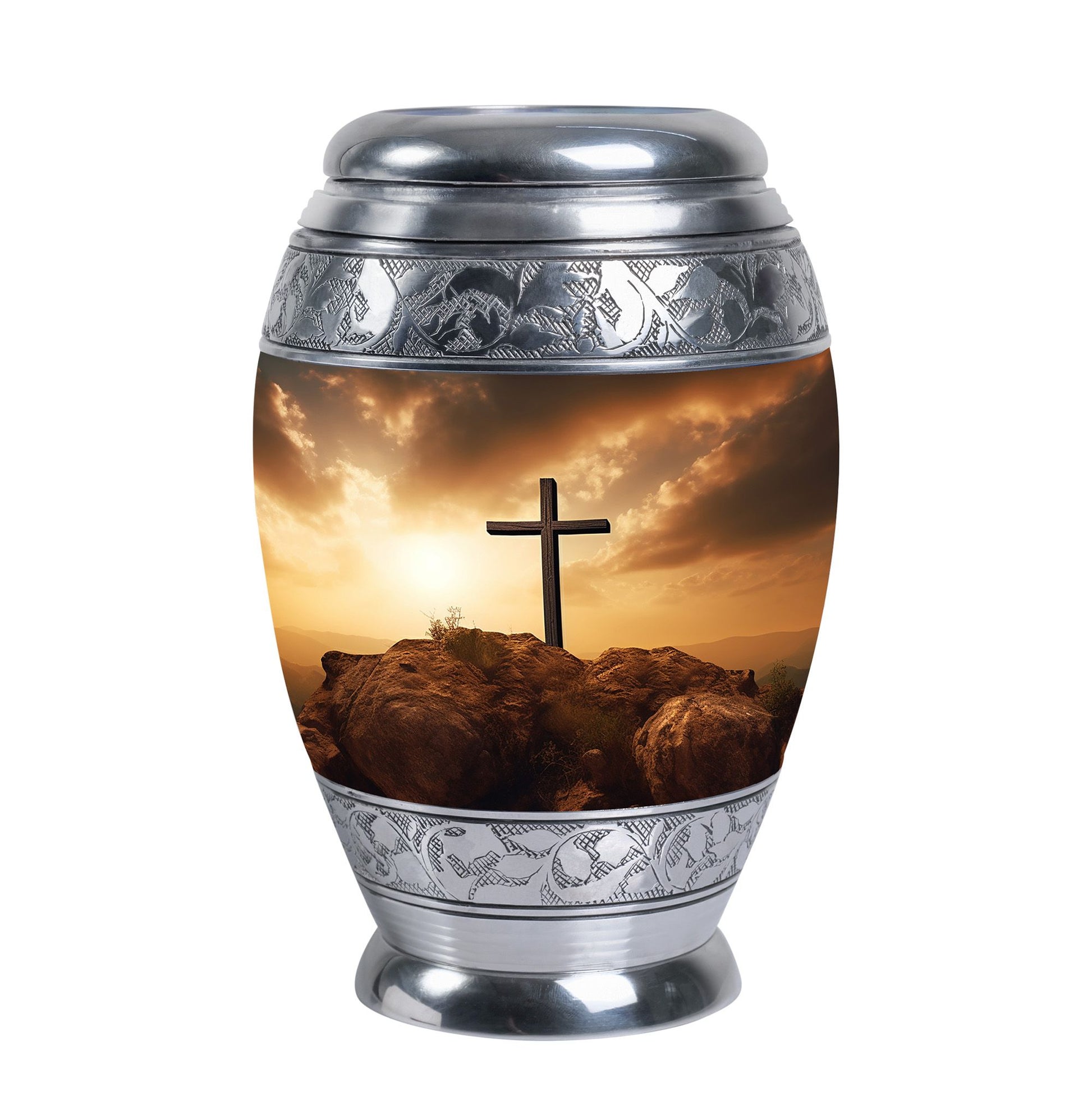 Jesus Christ Cross Urn, classic urn for cremation ashes