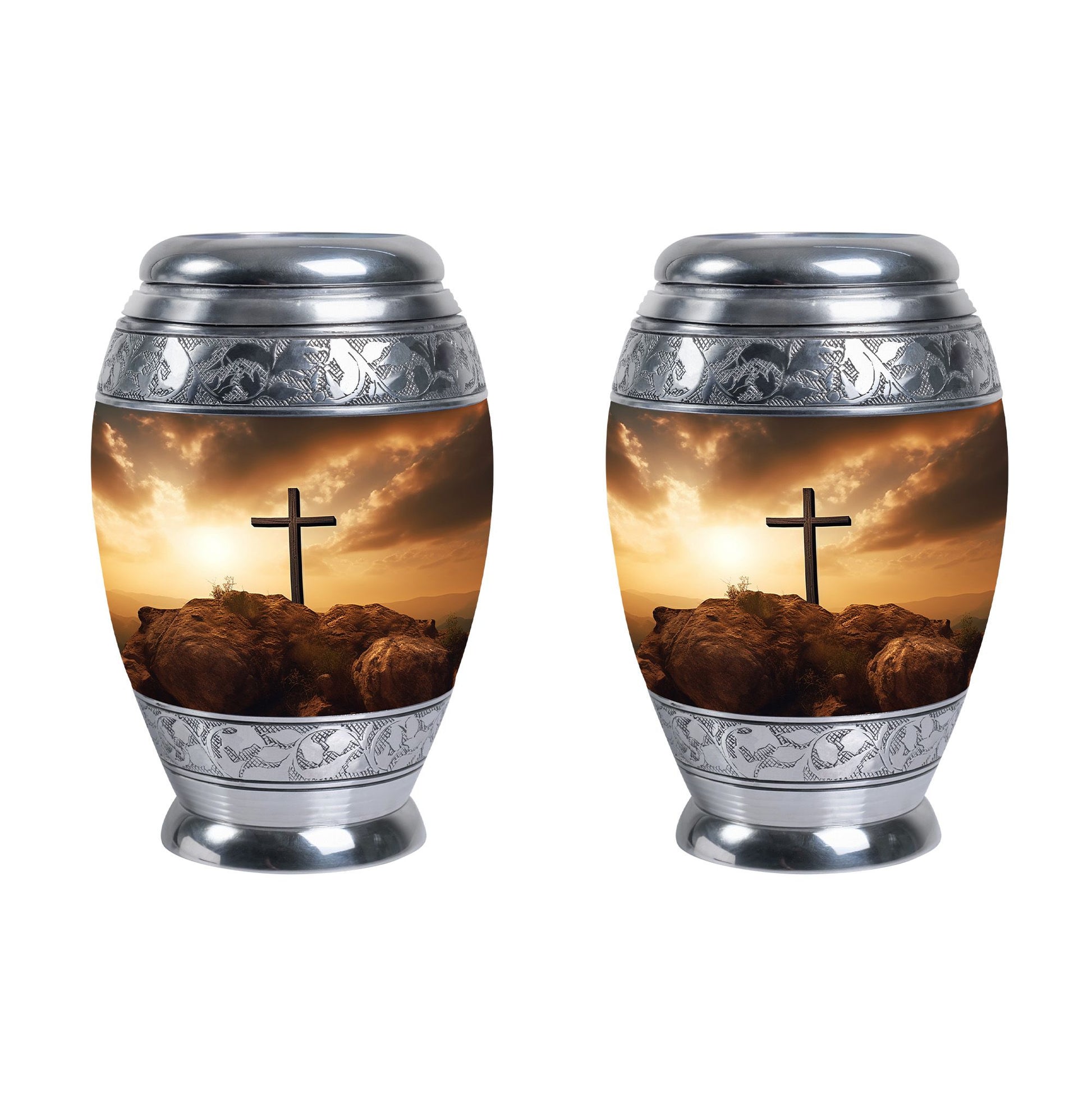 Jesus Christ Cross Urn, classic urn for cremation ashes