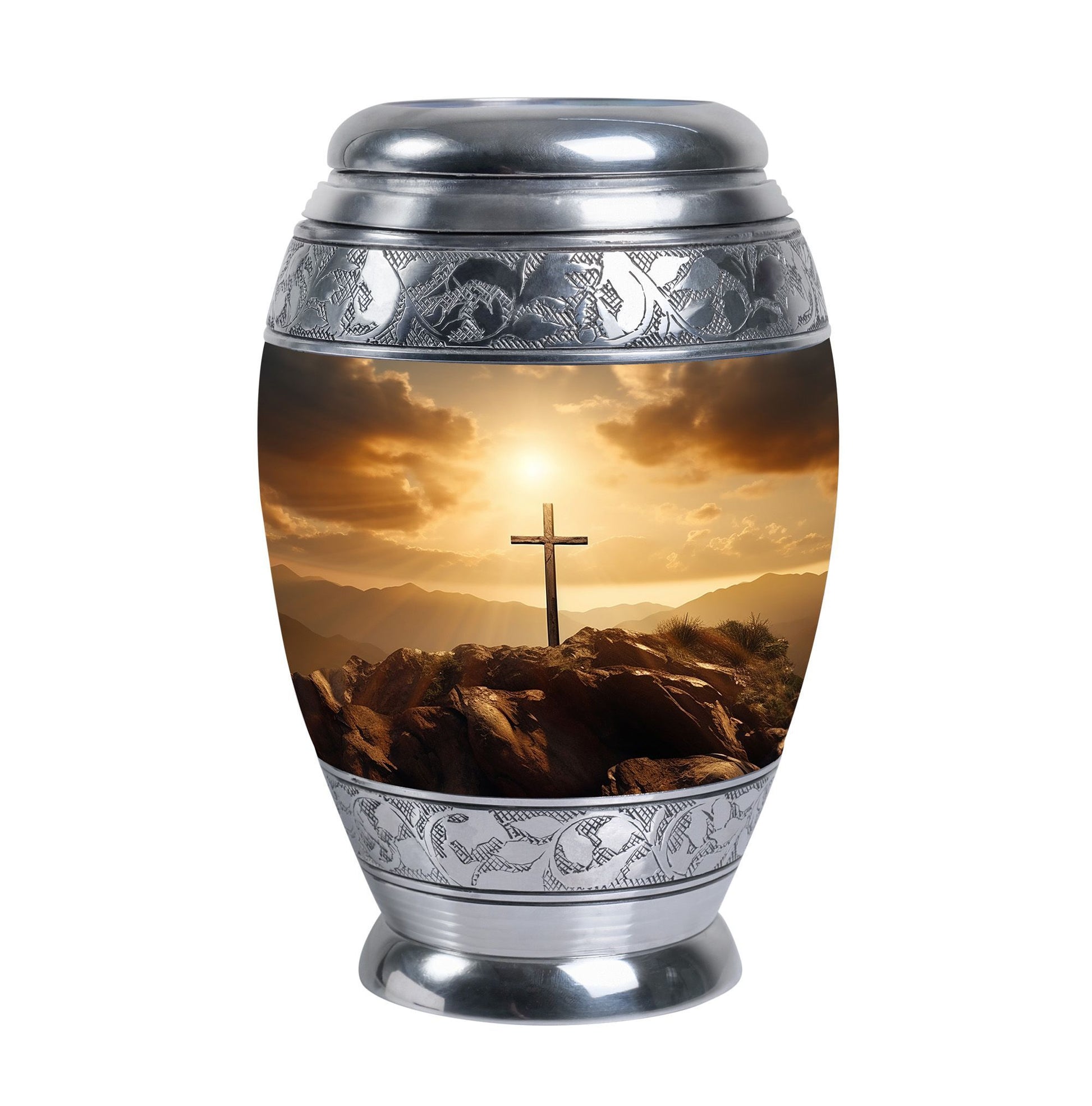 3 Inch Jesus Cross Memorial Urn with Personalized Engraving