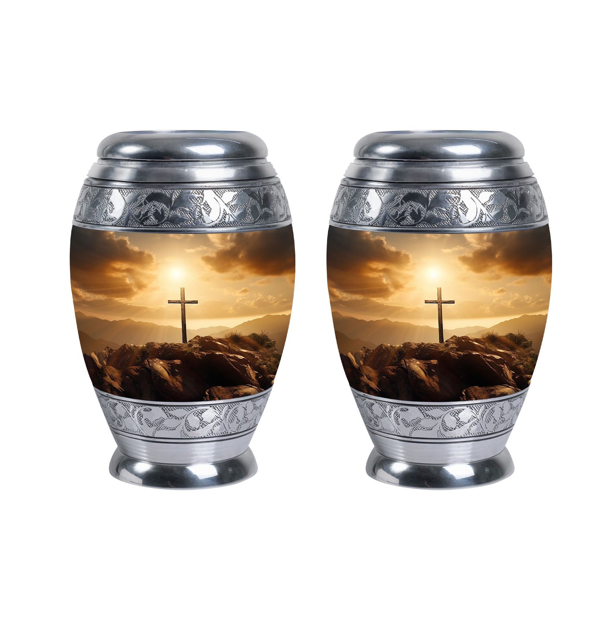 3 Inch Jesus Cross Memorial Urn with Personalized Engraving