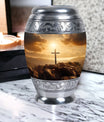 3 Inch Jesus Cross Memorial Urn with Personalized Engraving