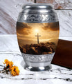 3 Inch Jesus Cross Memorial Urn with Personalized Engraving