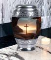 Ocean Jesus Cross Urn for Human Ashes Classic Cremation Urn