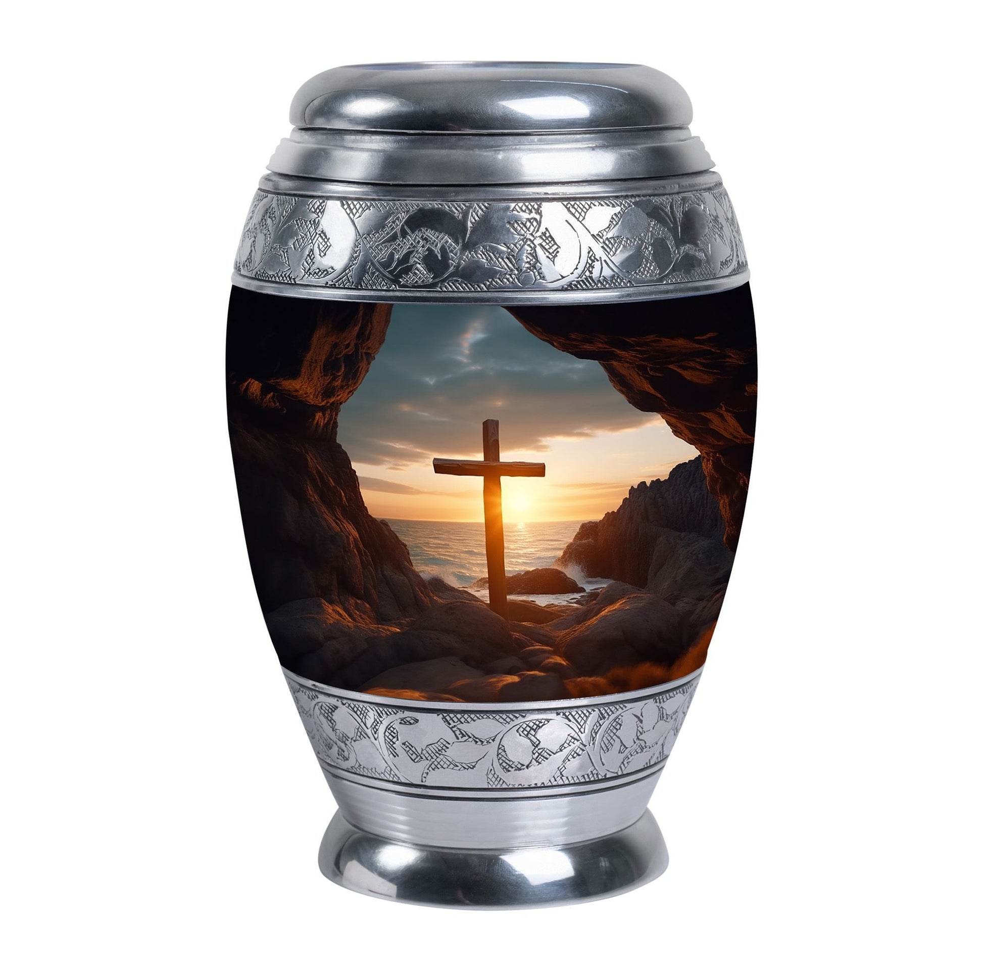 3 Inch Ocean Jesus Cross Urn, with Custom Engraving