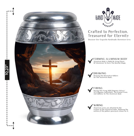 3 Inch Ocean Jesus Cross Urn, with Custom Engraving