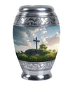 Jesus Christ cross burial urn made of aluminium