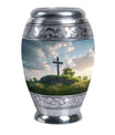 Jesus Christ cross burial urn made of aluminium