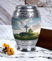 Jesus Christ cross burial urn made of aluminium