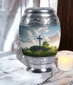 Jesus Christ cross burial urn made of aluminium