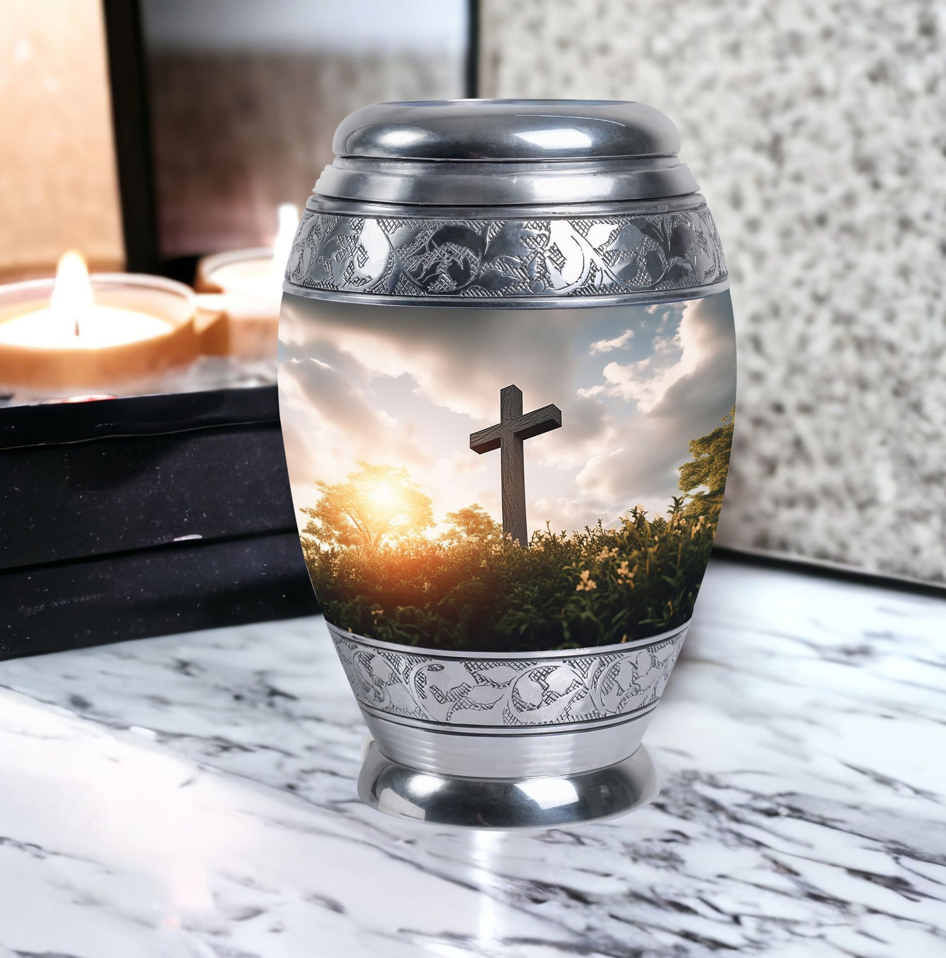 3-inch Aluminium Jesus Christ cross Cremation Urn