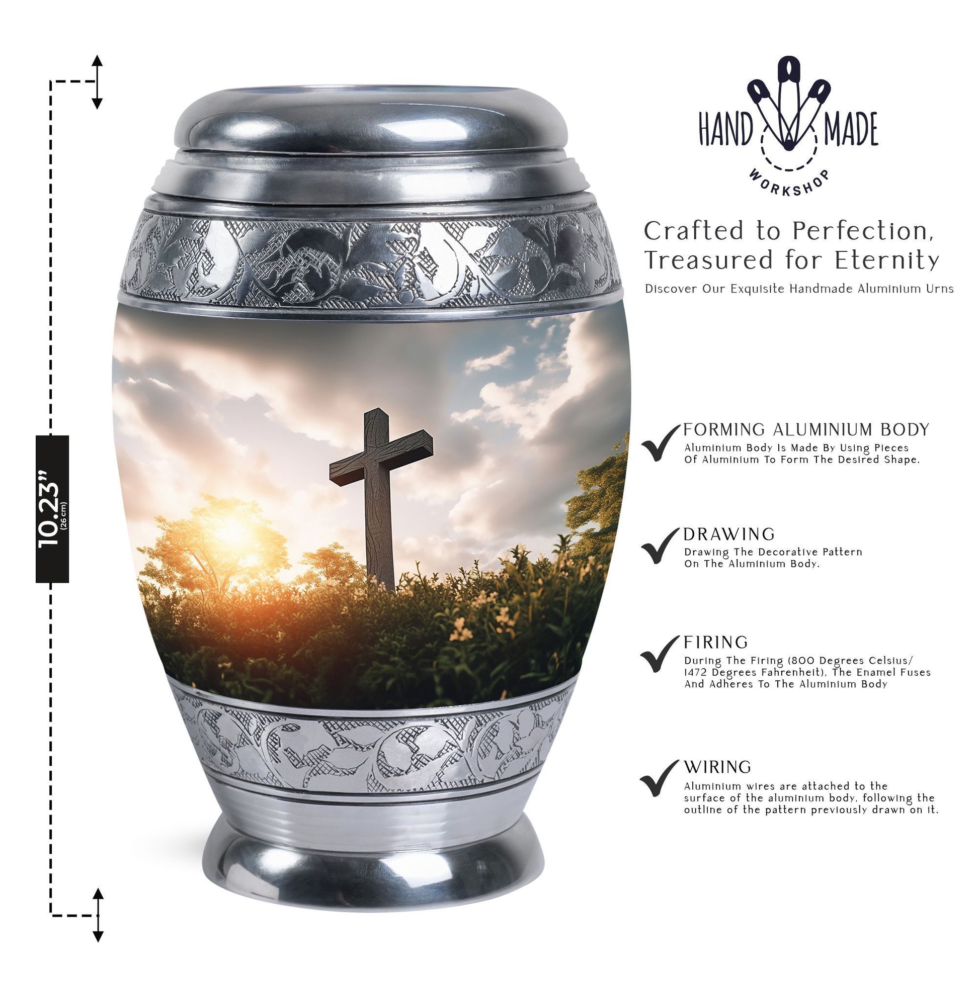 3-inch Aluminium Jesus Christ cross Cremation Urn