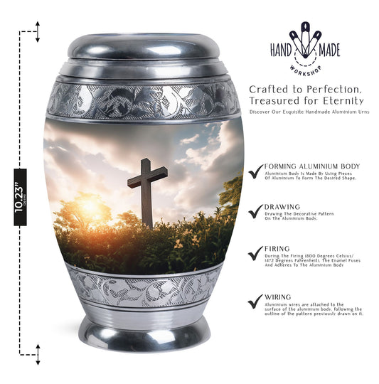 3-inch Aluminium Jesus Christ cross Cremation Urn