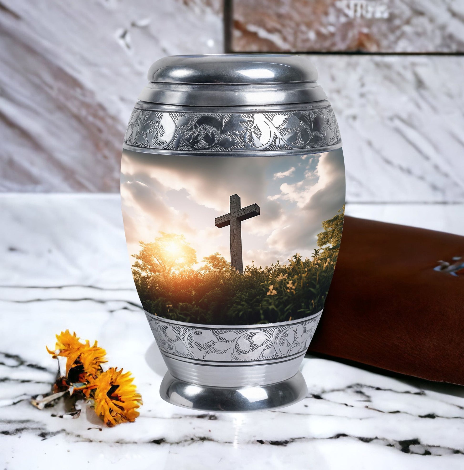 3-inch Aluminium Jesus Christ cross Cremation Urn