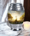 Large Holy Cross Cremation Urn for human ashes.