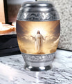 Classic 3-inch Jesus Christ cross cremation urn in aluminium