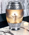 Classic 3-inch Jesus Christ cross cremation urn in aluminium