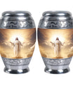 Classic 3-inch Jesus Christ cross cremation urn in aluminium