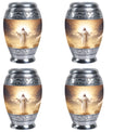 Classic 3-inch Jesus Christ cross cremation urn in aluminium