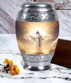 Classic 3-inch Jesus Christ cross cremation urn in aluminium