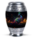 Elegant 3-inch Peacock Urn, made of aluminium