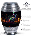 Elegant 3-inch Peacock Urn, made of aluminium