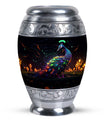 Elegant 3-inch Peacock Urn, made of aluminium