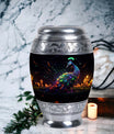 Elegant 3-inch Peacock Urn, made of aluminium