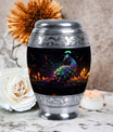 Elegant 3-inch Peacock Urn, made of aluminium