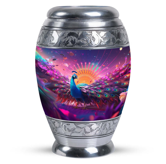 Elegant Classic Design Peacock Memorial Urn for Ashes.