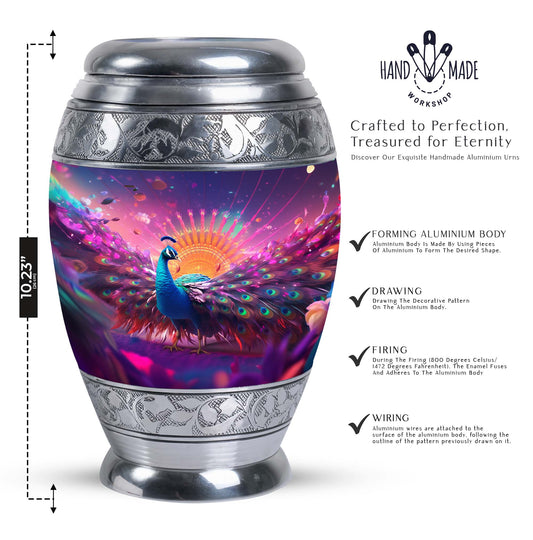 Elegant Classic Design Peacock Memorial Urn for Ashes.